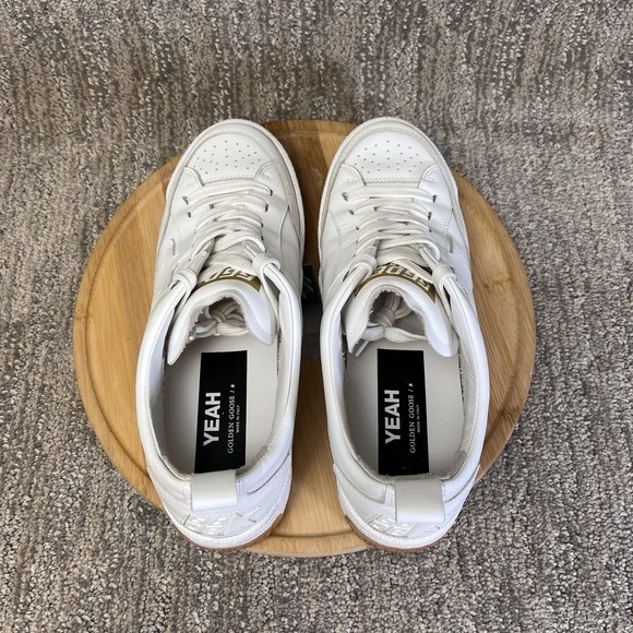 Golden Goose Yeah EU Size 38 Women's 8 Low Top Sneakers White Leather Gum Shoes - Picture 6 of 16